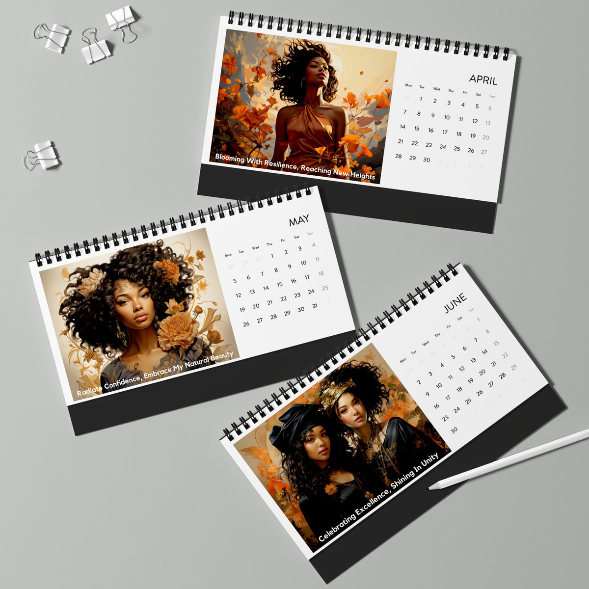 2025 African Women Of Earth Desk Calendar - Diverse & Inspirational Multicultural Art for Women