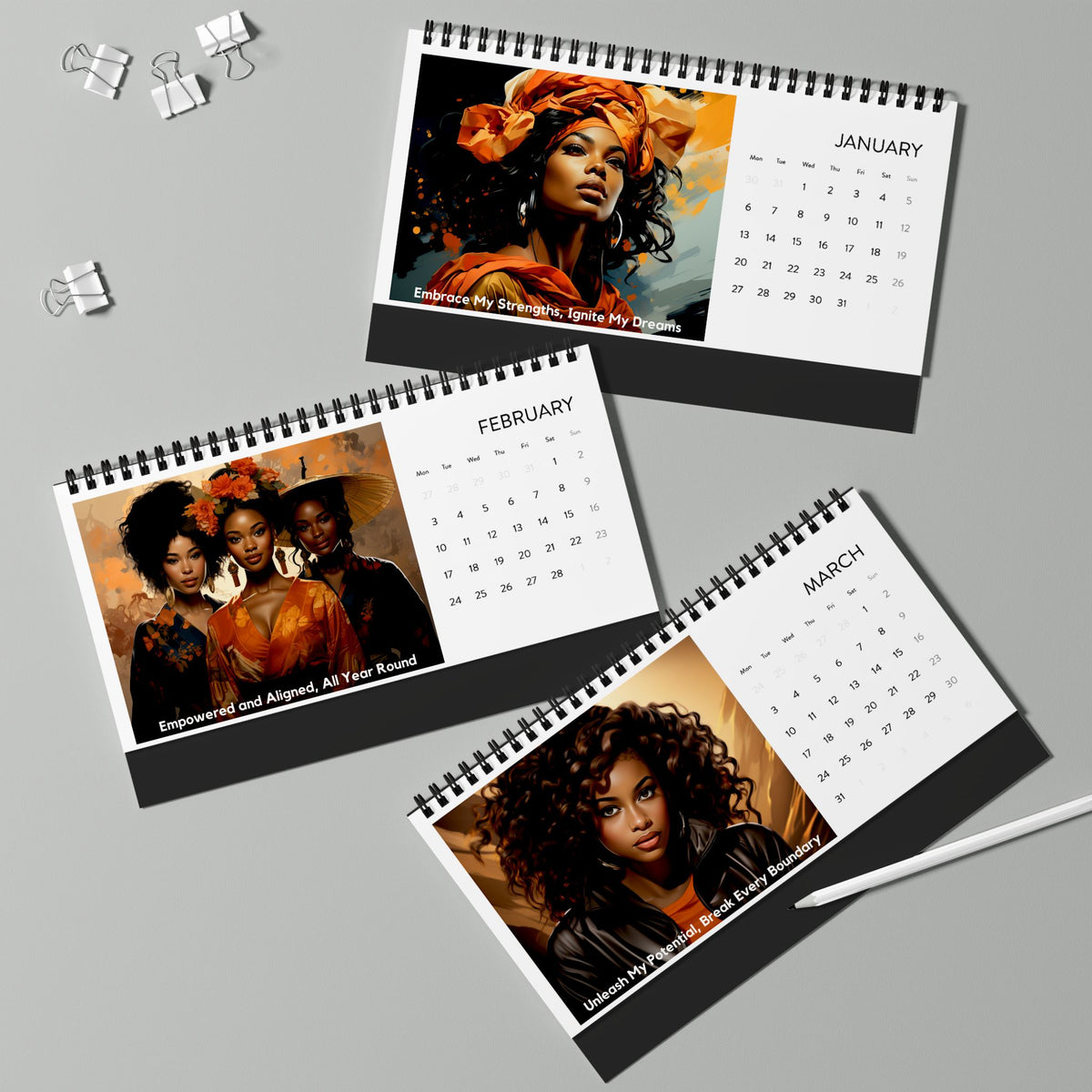 2025 African Women Of Earth Desk Calendar - Diverse & Inspirational Multicultural Art for Women