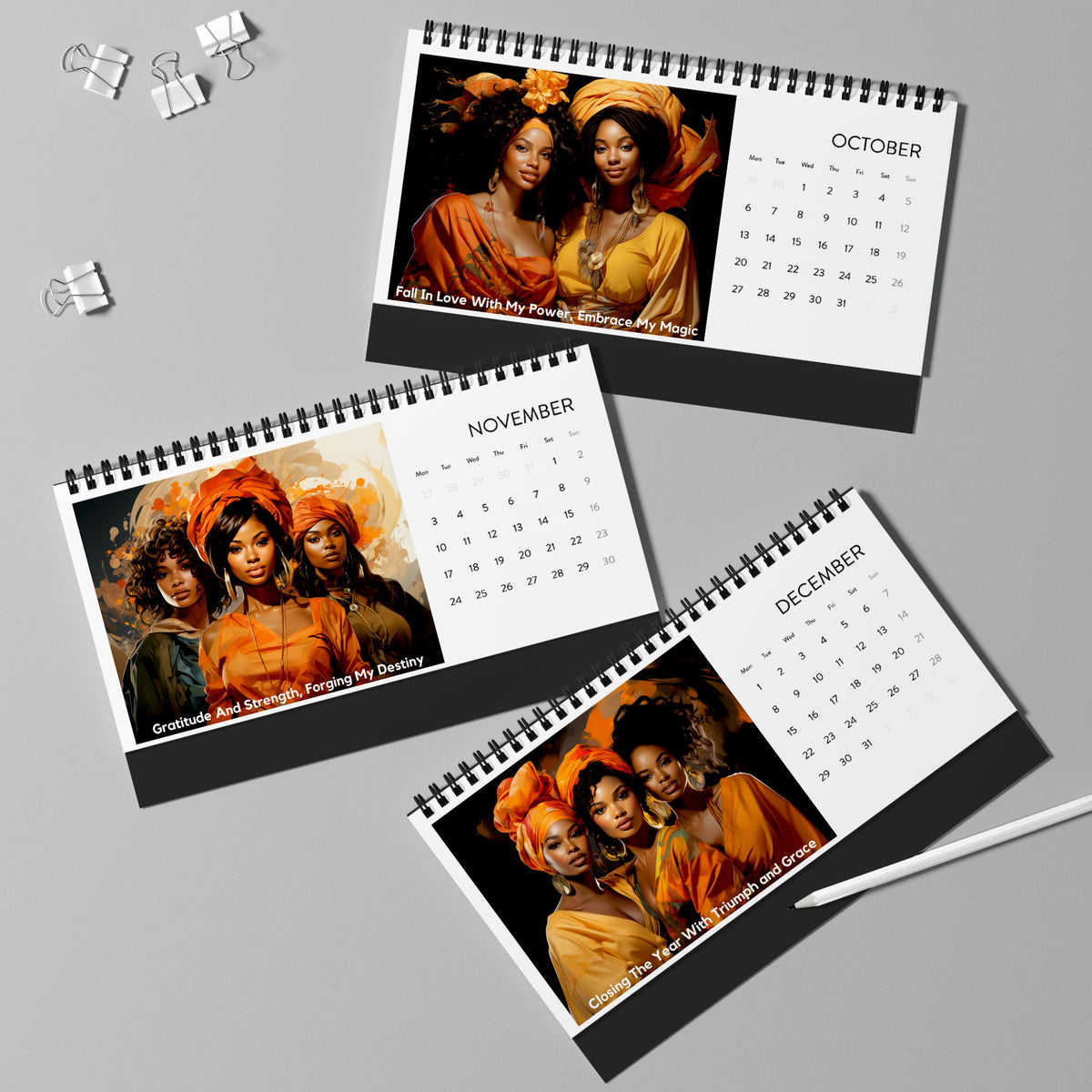 2025 African Women Of Earth Desk Calendar - Diverse & Inspirational Multicultural Art for Women