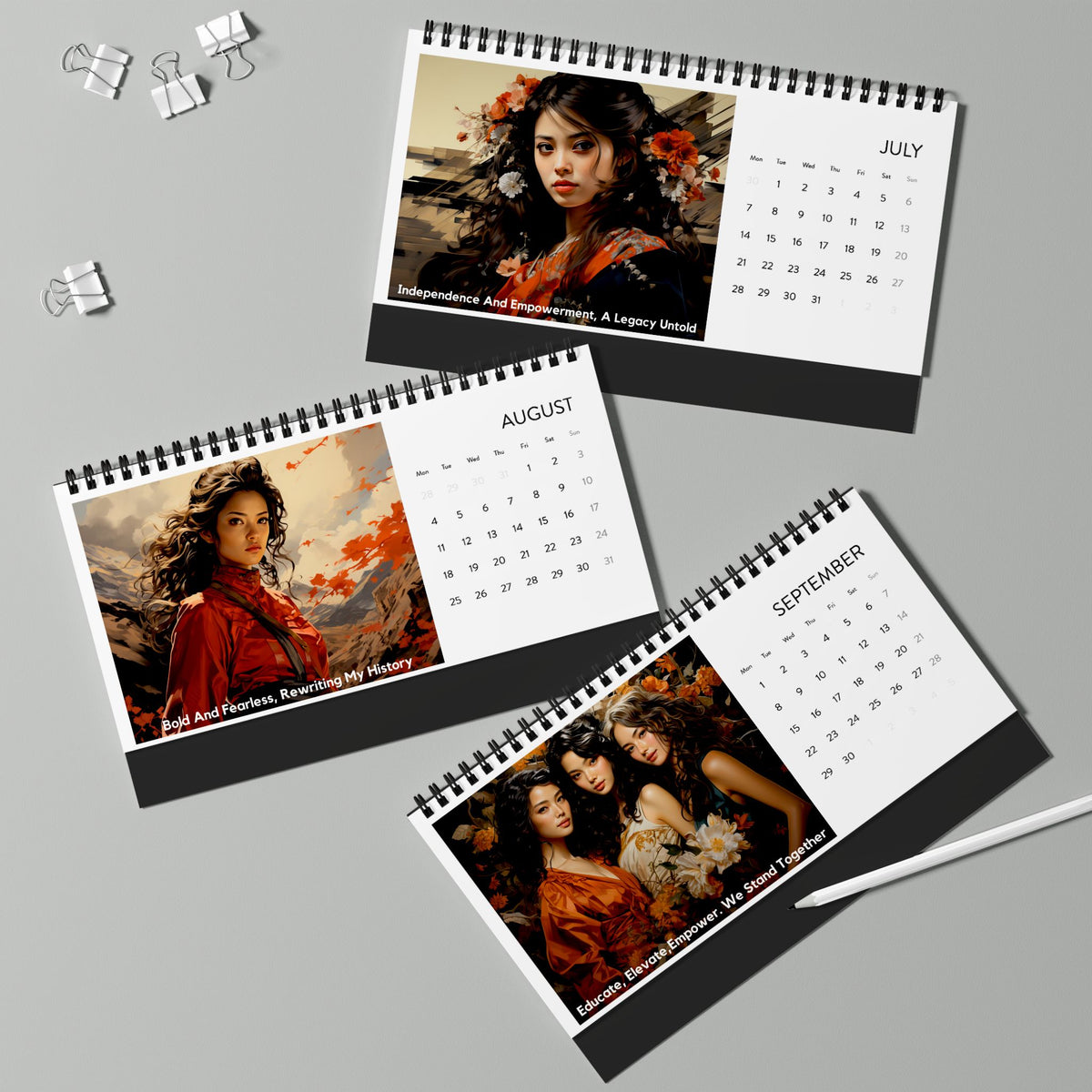 2025 Asian Women Of Venus Desk Calendar - - Diverse & Inspirational Multicultural Art for Women