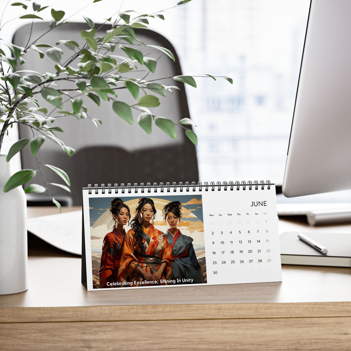 2025 Asian Women Of Venus Desk Calendar - - Diverse & Inspirational Multicultural Art for Women