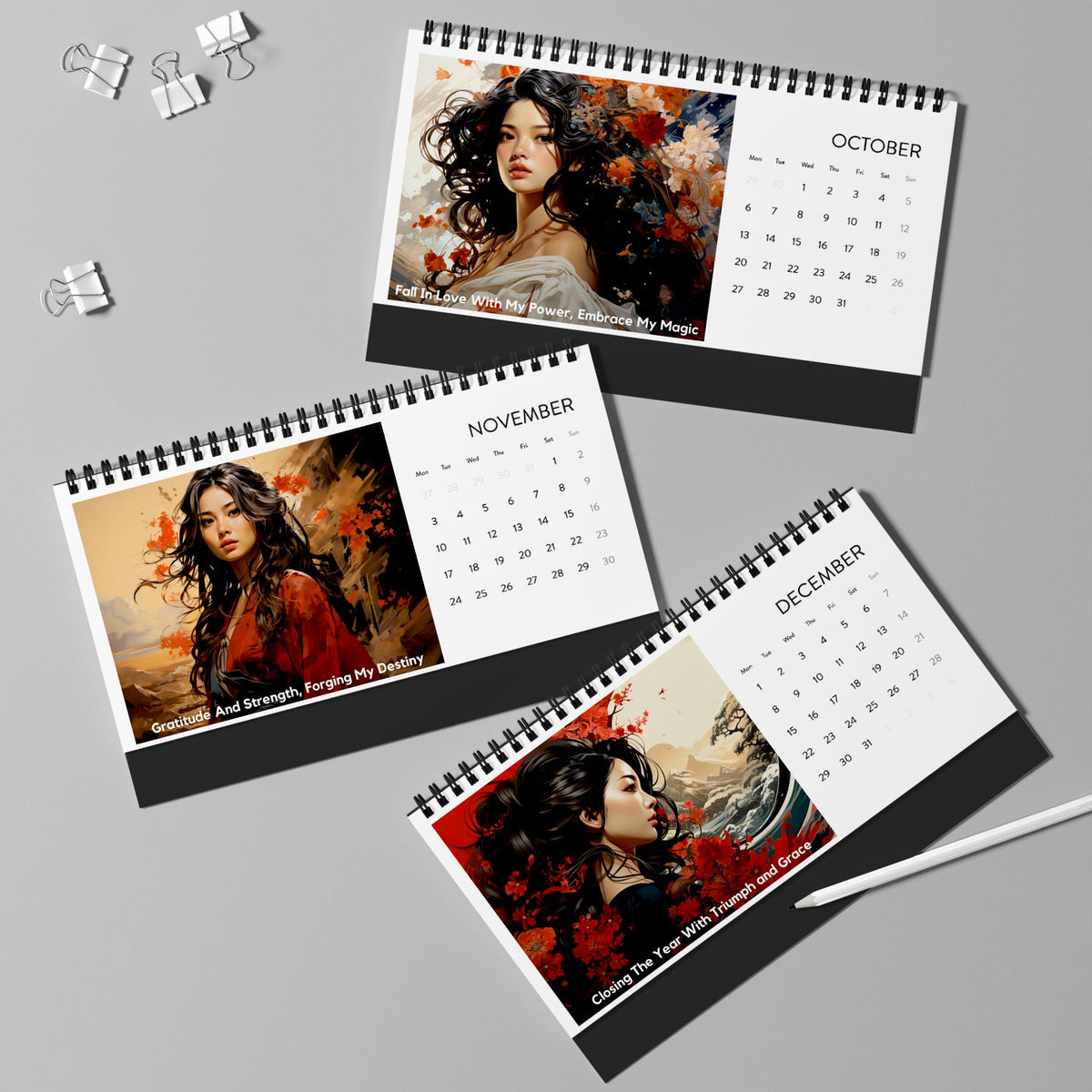 2025 Asian Women Of Venus Desk Calendar - - Diverse & Inspirational Multicultural Art for Women