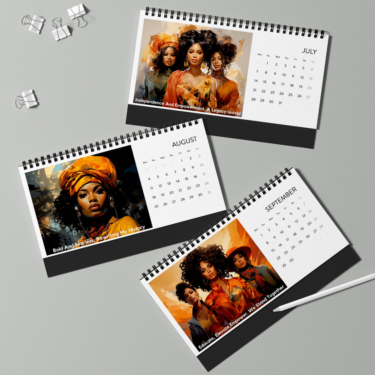 2025 African Women Of Earth Desk Calendar - Diverse & Inspirational Multicultural Art for Women